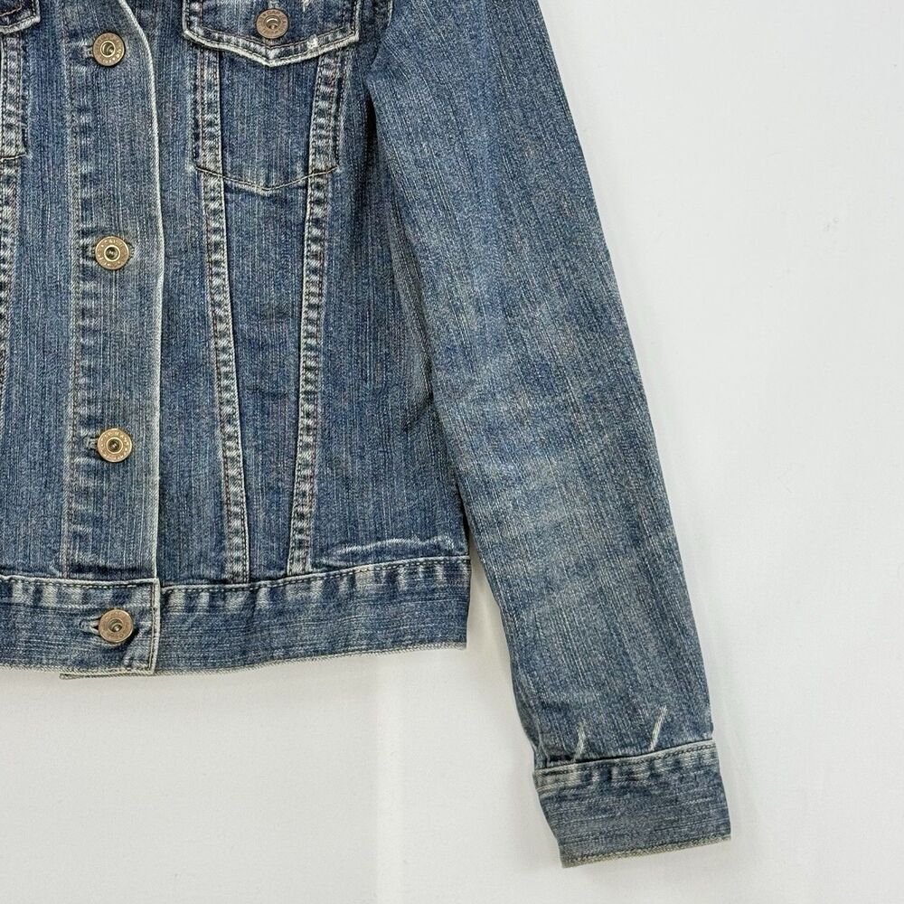Gap Womens Stretch Denim Jean Jacket Y2K Size Small Vintage Trucker - Picture 14 of 16